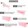 thumbnail image 3 of ICEANT 6FT Stretchable Table Cloth 2 Pack, Fitted Spandex Waterproof Table Cover for Rectangular Table, Elastic Wrinkle Resistant Tablecloths for Dining Wedding Party, Light Pink, 3 of 6