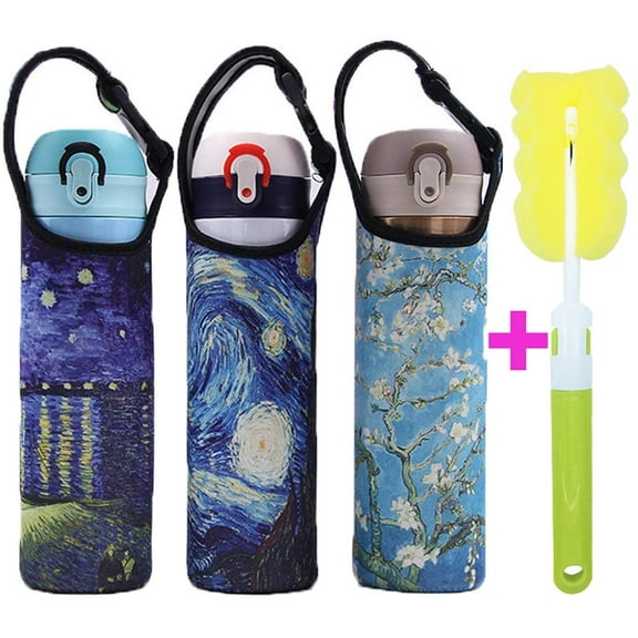 3 Pack 16-21 oz Neoprene Water Bottle Sleeve 16.9oz Water Drink Bottle Carrier