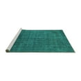 thumbnail image 2 of Ahgly Company Machine Washable Indoor Round Abstract Turquoise Blue Modern Area Rugs, 8' Round, 2 of 4