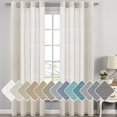 thumbnail image 1 of Cortinas de lino Paneles de cortina de mezcla de lino natural para sala de estar/cortinas transparentes de lino que reducen la luz 84 pulgadas de largo Juego de 2 paneles Paneles de ventana con ojales de níquel, NaturalNatural52"W x 108"L, 1 of 5