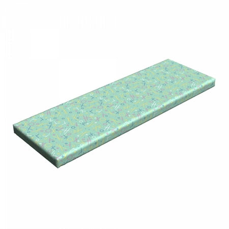 

Abstract Bench Pad Retro Memphis Style Geometric Pastel Toned Odd Shapes Quirky HR Foam Cushion with Decorative Fabric Cover 45 x 15 x 2 Seafoam and Multicolor by Ambesonne