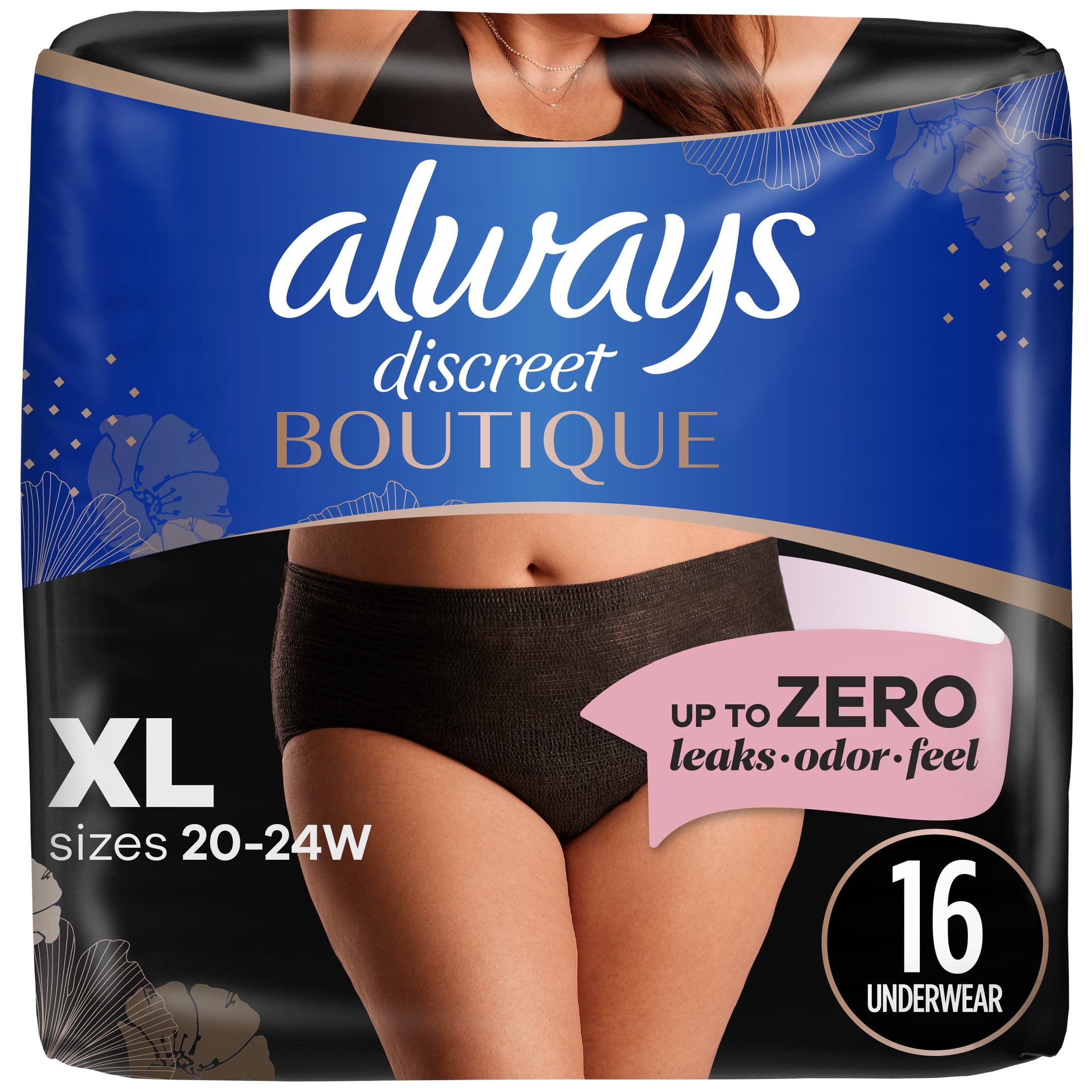 Always Discreet Boutique Incontinence and Postpartum Underwear for