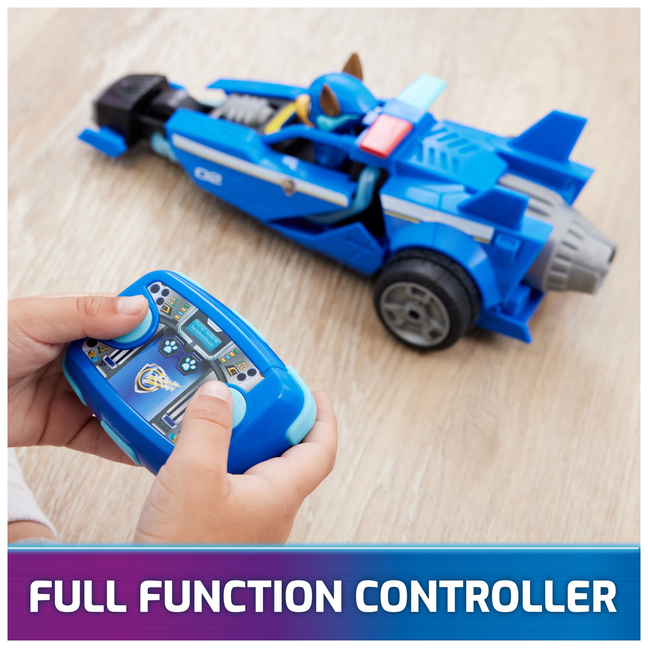 PAW Patrol: The Mighty Movie, Remote Control Car with Molded Mighty Pups Chase, Kids Toys for Boys & Girls 3+