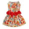 thumbnail image 1 of Vestido floral para perro con estampado de flores de colores, suave, para niñas, para cachorros, perros pequeños, gatos, bodas, San Valentín, uso diario, tallas S, 1 of 14