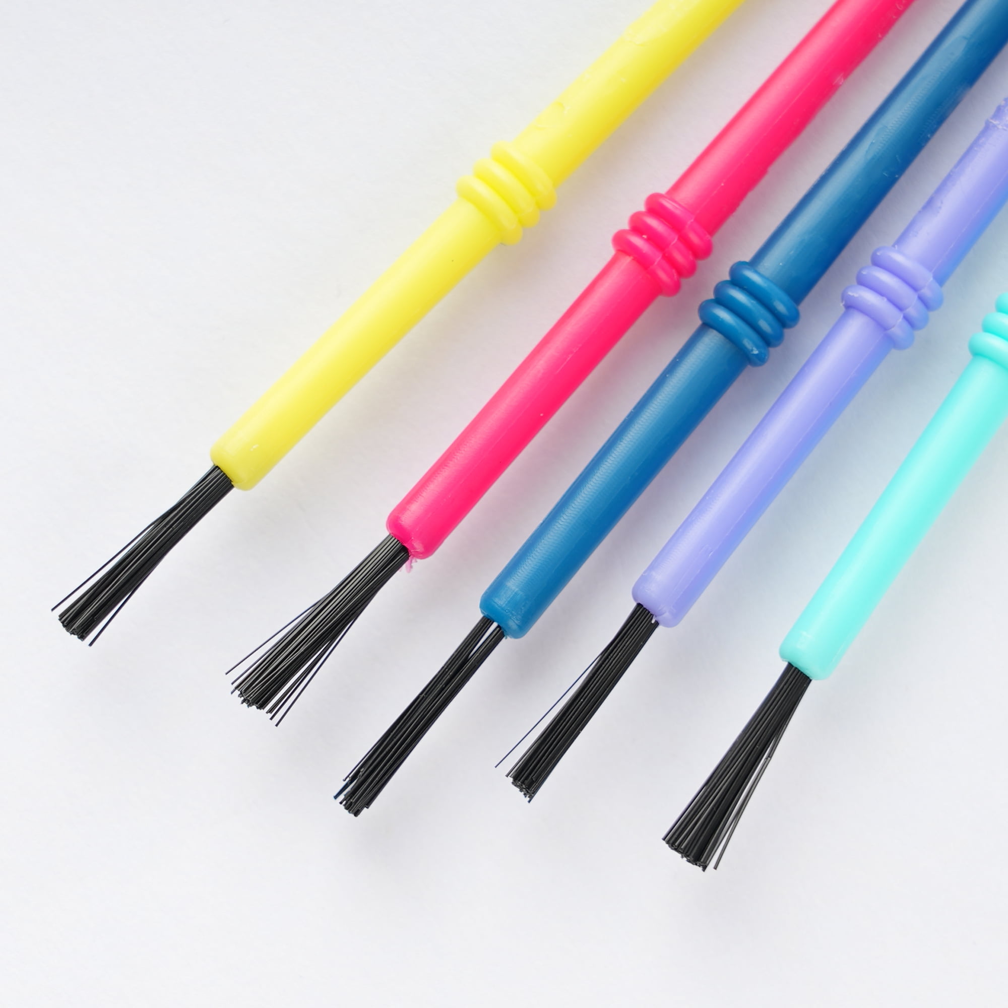Hello Hobby Round Synthetic Bristle Art Brushes with Colorful Handles, 30 Pack