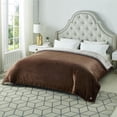 thumbnail image 2 of Deniau Flannel Reversible Sherpa Throw Blanket - Super Soft, 108" x 90", Brown, 2 of 10