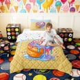 thumbnail image 2 of Erosebridal Pink Blue Drippy Baseball Cone Print Twin Comforter Sets, Fun Treats Bedding Set for Kids Boys and Girls, Colorful Stars Reversible 2pcs, 1 Comforter and 1 Pillowcase, 2 of 6