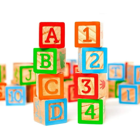 Oaktown Supply Wooden Blocks, 36 Large Stacking and Building Blocks for Toddlers