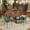 Green, variant on KATBOC 47in Round Modern Farmhouse Dining Table Set with 4 Velvet Chairs, Walnut MDF Top & Black Metal Legs, Waterproof Kitchen Furniture for Small Spaces Apartment, Breakfast Nook, Dark Brown+Black