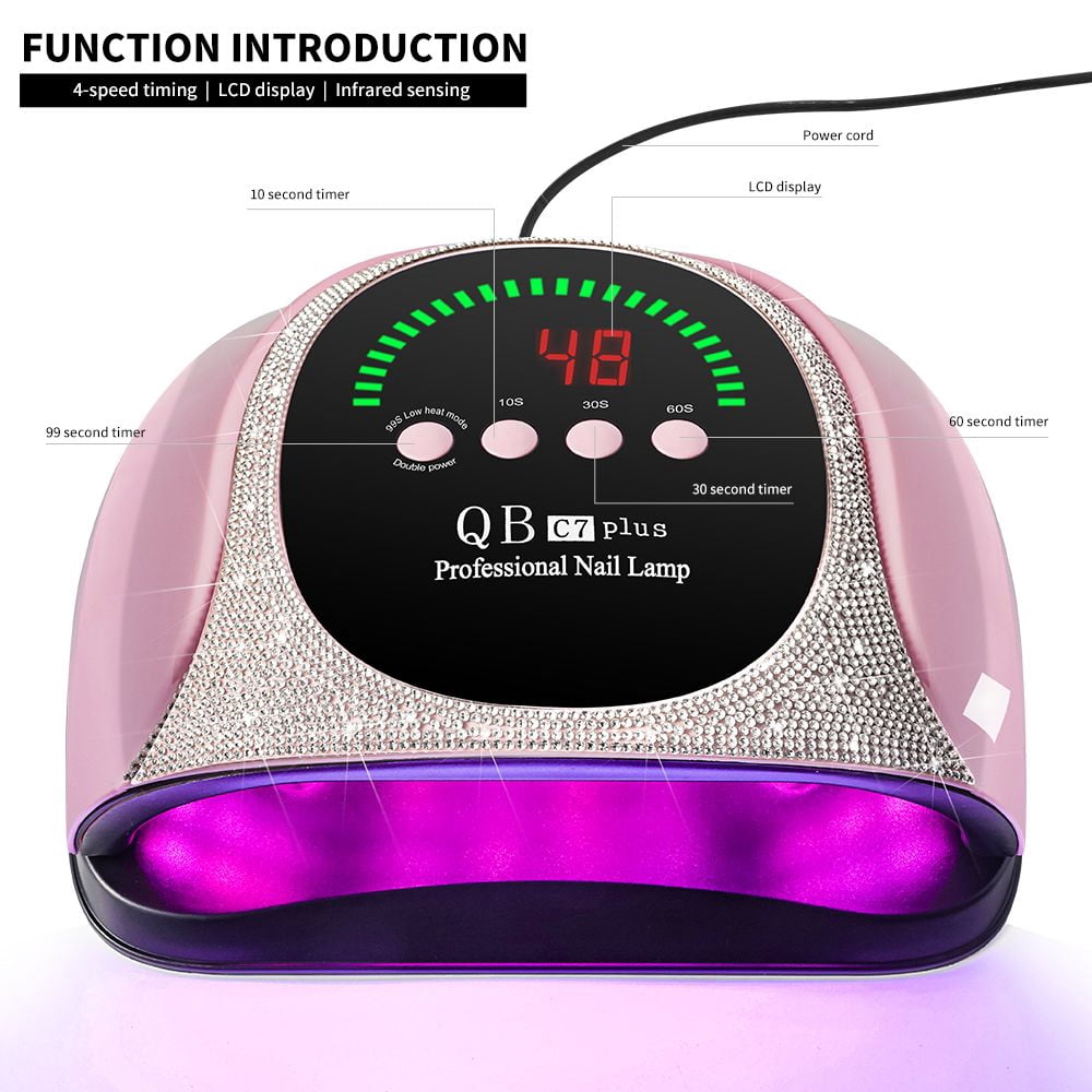 Professional UV LED Nail Lamp, LIMEGIRL Nail Dryer for Gel Polish, 4 Timers UV Nail Lamp Professional Nail Light,57Pcs Lamp Beads and Automatic Sensor