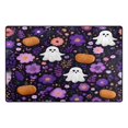 thumbnail image 2 of Non-Slip Area Rug 31"x20" Indoor Washable Floor Mats Carpet Printed for Living Room, Bedroom, Home Decor Purple Flowers and Pumpkins, 2 of 7