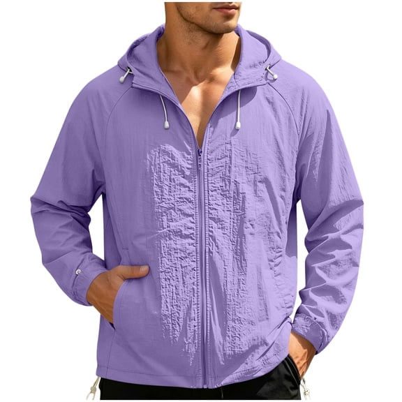 JTSRKL Full Zip UPF50 Hoodie for Men Lightweight Silky Smooth Long Sleeve Sun Protection Jacket Breathable Fishing Shirts with Pockets Black L