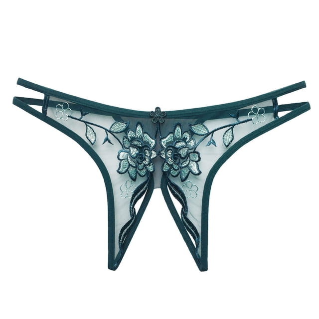 WZXFASHION String Femme Culottes Aguichant String Dentelle Culottes sous-Vêtements Intimes Vert Armée Taille Unique