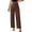 Coffee, variant on Women Dress Pants Casual Wide Leg Work Slacks Stretchy Straight High Waisted Trousers Plus Size Business Clothes