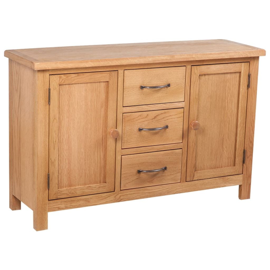 Kepooman Modern Oak Sideboard Buffet Storage Cabinet with 3 Drawers & 2 Cupboards, Brown Kepooman Modern Oak Sideboard Buffet Storage Cabinet with 3 Drawers & 2 Cupboards, Brown