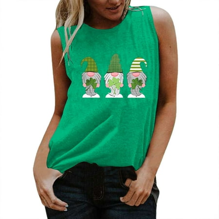 

Sleeveless T Neck Shirt Tops Shirt Casual Women s Tee Tank Vest Vest Casual Blouse Round Printed Women s Tanks & Camis Pajamas Women Athletic Wear for Teens Drinking Tops for Women 3xl Tops for