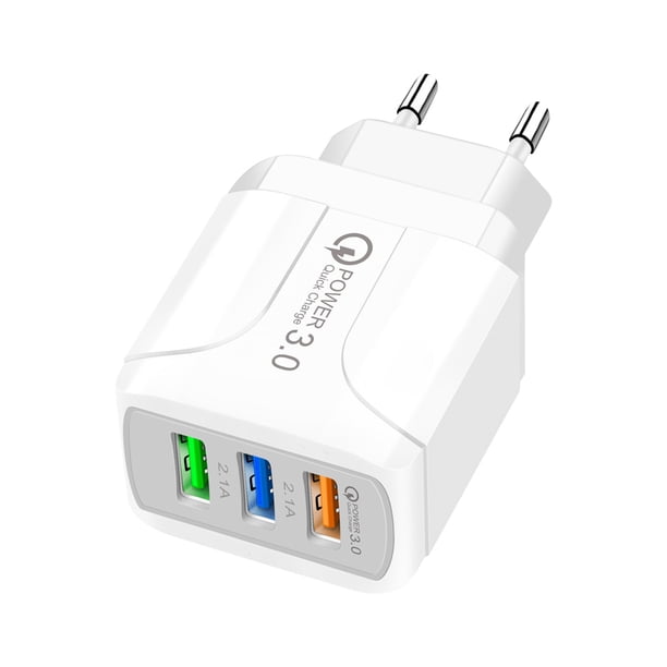 5V 2.4A 3 USB Smart QC 3.0 Adaptador de cargador de pared de viaje de carga rápida para iPhone