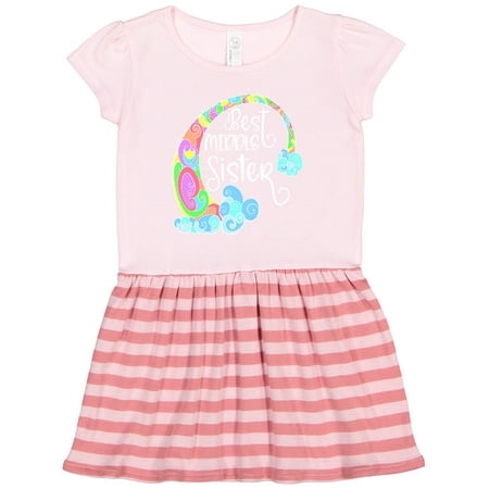 

Inktastic Best Middle Sister Colorful Rainbow Swirls Gift Toddler Girl Dress