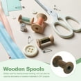 thumbnail image 5 of Wooden Empty Spools, Unfinished Wood Thread Spools for Embroidery and Sewing Machines Crafts Wire Weaving Bobbins Dark Brown 2"x1.2", 5 of 6