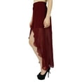 thumbnail image 2 of Bimba Women Asymmetrical Georgette Skirt Half lined High Low Sheer Skirt, 2 of 5