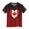 thumbnail image 4 of PMVFHDE Canada Day T-Shirt à Motif Imprimé de Feuille d'Érable pour Filles T-Shirts Athlétiques pour Filles T-Shirt à Manches Courtes pour Filles T-Shirt d'Été à Col Rond Coupe Décontractée T-Shirts Basiques, 4 of 4