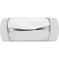 thumbnail image 4 of Sterling Silver Rhodium-Plated 8mm Half-Round Band (Size 9) Made In United States qwh080rh-9, 4 of 5