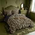 thumbnail image 2 of meiyoeat Personalized Camo Letter S 7pcs Queen Bedding For Boy,Vintage Camouflage Alphabet Print Bedding Comforter Set Queen,Black Reversible, 2 of 7