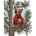 thumbnail image 2 of Fab Funky 15x18 Gold Ornate Wood Framed with Double Matting Museum Art Print Titled - Lumberjack Bear Pine Tree Coffee Break, 2 of 4