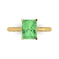thumbnail image 2 of 2.5ct radiant cut green Zircon 18k yellow gold Bridal Wedding Engagement Promise Anniversary Ring for Women size 4, 2 of 7