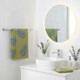 thumbnail image 2 of Unique Bargains Cotton Soft Hand Towel Leaf Pattern Absorbent Towel Green 29" x 13", 2 of 8