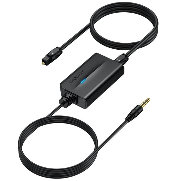 AUTOUTLET 192khz DAC Audio Converter, Optical to 3.5mm Converter, Optical Audio Cable to Aux Adapter for HDTV, Blu-Ray Players and Game Consoles