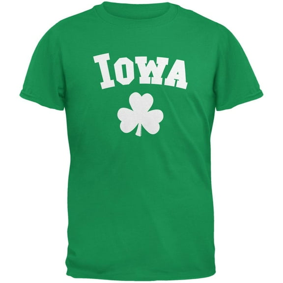St. Patrick's Day - Iowa Shamrock Irish Green Adult T-Shirt - 2X-Large