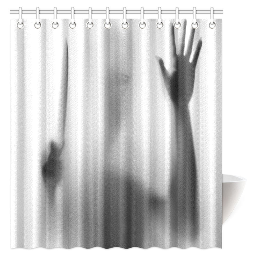 MYPOP Halloween Horror Decor Shower Curtain, Dangerous Man Behind the