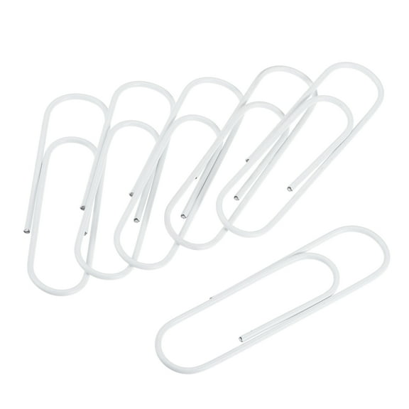 Uxcell Paper Clips 3.9 Inch Vinyl Coated for Office Home White Count 20