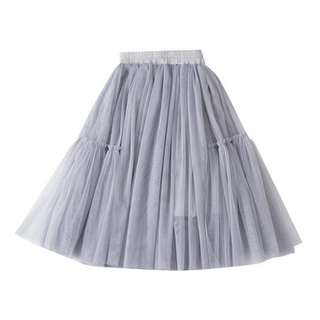 

XIEULQP Baby Girl Clothes Little Child Girls Long Skirt Girls Tiered Ruffle Maxi Skirts Girls Soft Fluffy Skirt Party Girl Skirt Summer Dress Grey