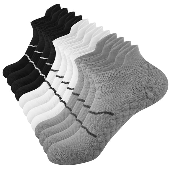 Smilooen 6 Pairs Womens Ankle Socks Low Cut Running Breathable Cushioned Socks Size 8-12