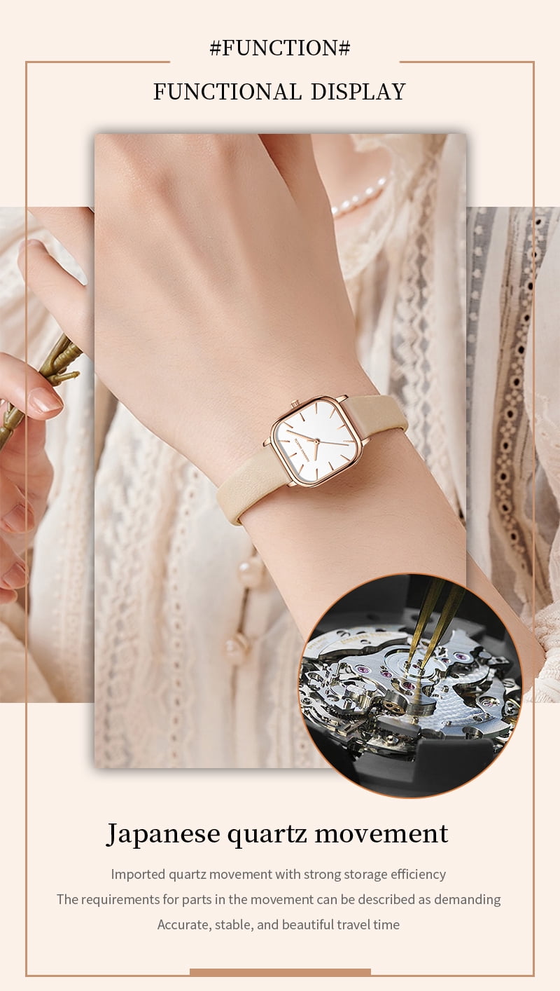 Fashion Square Watches for Women Analog Waterproof Ultra-thin Dainty Wrist Watch for Ladies Gift