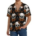 thumbnail image 3 of Xecao offers the Butterfly Skull for Men's Casual Short-sleeved Shirt, a button-up collared shirt with a pocket, perfect for beach vacations and yacht travel in the 3X-Large size., 3 of 7