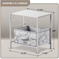thumbnail image 4 of Sorbus 2 Drawers Nightstand Chest End-Table - White Frame White Marble, 4 of 9