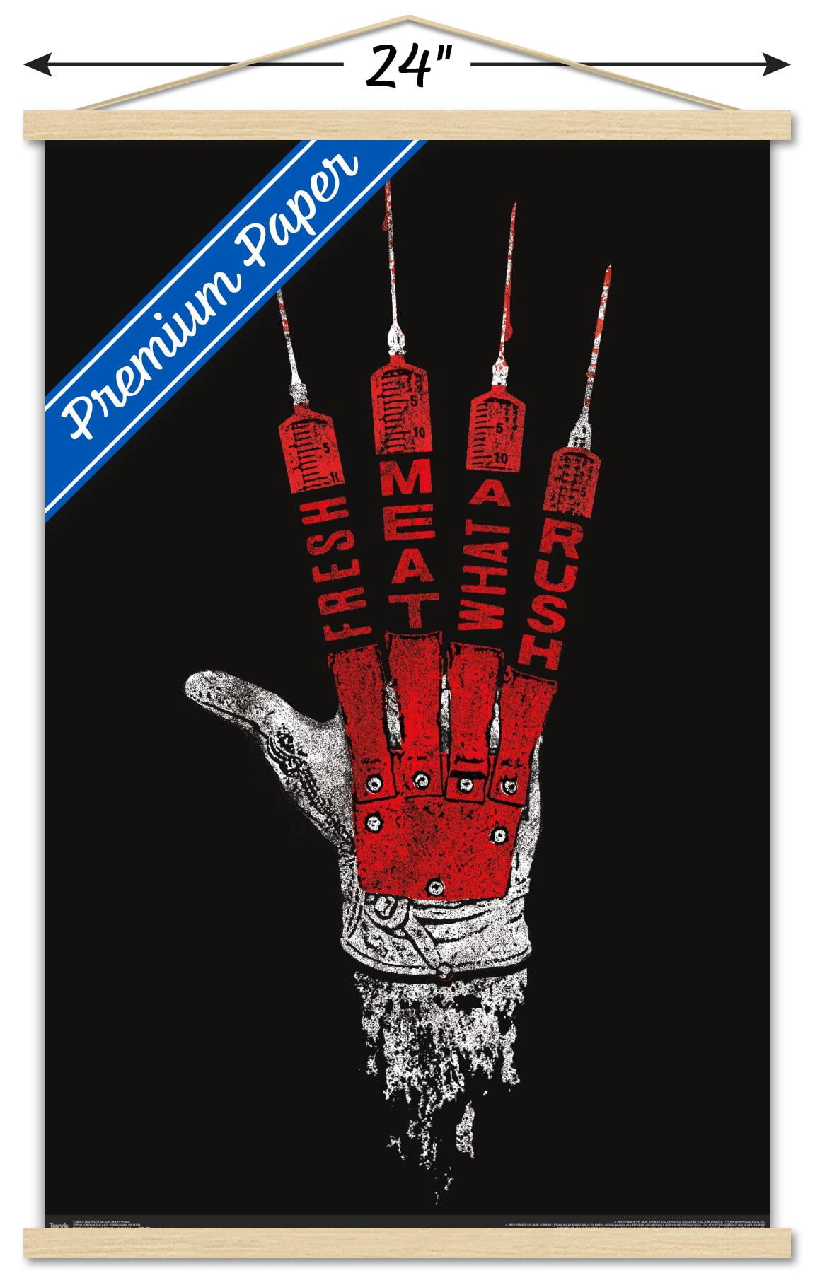 A Nightmare on Elm Street - Hand Wall Poster with Wooden Magnetic Frame, 22.375" x 34"