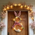 thumbnail image 7 of SDJMa 18.9" Easter Bunny Wreath for Front Door, Battery Operated Lighted Rabbit Shaped Wreath with LED Lights for Spring Easter Porch Wall Window Hanging Decor, 7 of 7