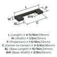 thumbnail image 4 of Amerock Versa 3-3/4 inch (96mm) Center-to-Center Matte Black Cabinet Pull - 10 Pack, 4 of 5