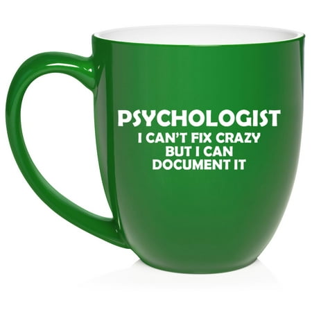 

Psychologist Can t Fix Crazy Funny Psychology Gift for Psychologist Ceramic Coffee Mug Tea Cup Gift for Her Him Friend Coworker Wife Husband (16oz Green)