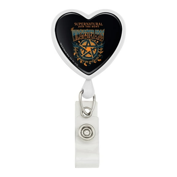 Supernatural The Winchester Bros Heart Lanyard Retractable Reel Badge ID Card Holder