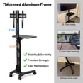 thumbnail image 3 of Yescom Rolling TV Stand Mobile TV Cart for 32" to 65" LCD LED Screen TVs Office Lecture, 3 of 9