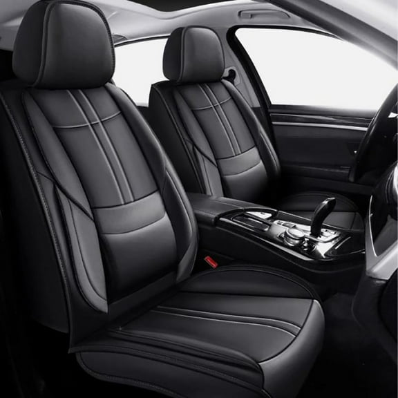 Car 5-Seat Covers Front & Rear Full Set Compatible with Honda CR-V 2015-2025 PU Leather Seat Cushion Protector Waterproof Black