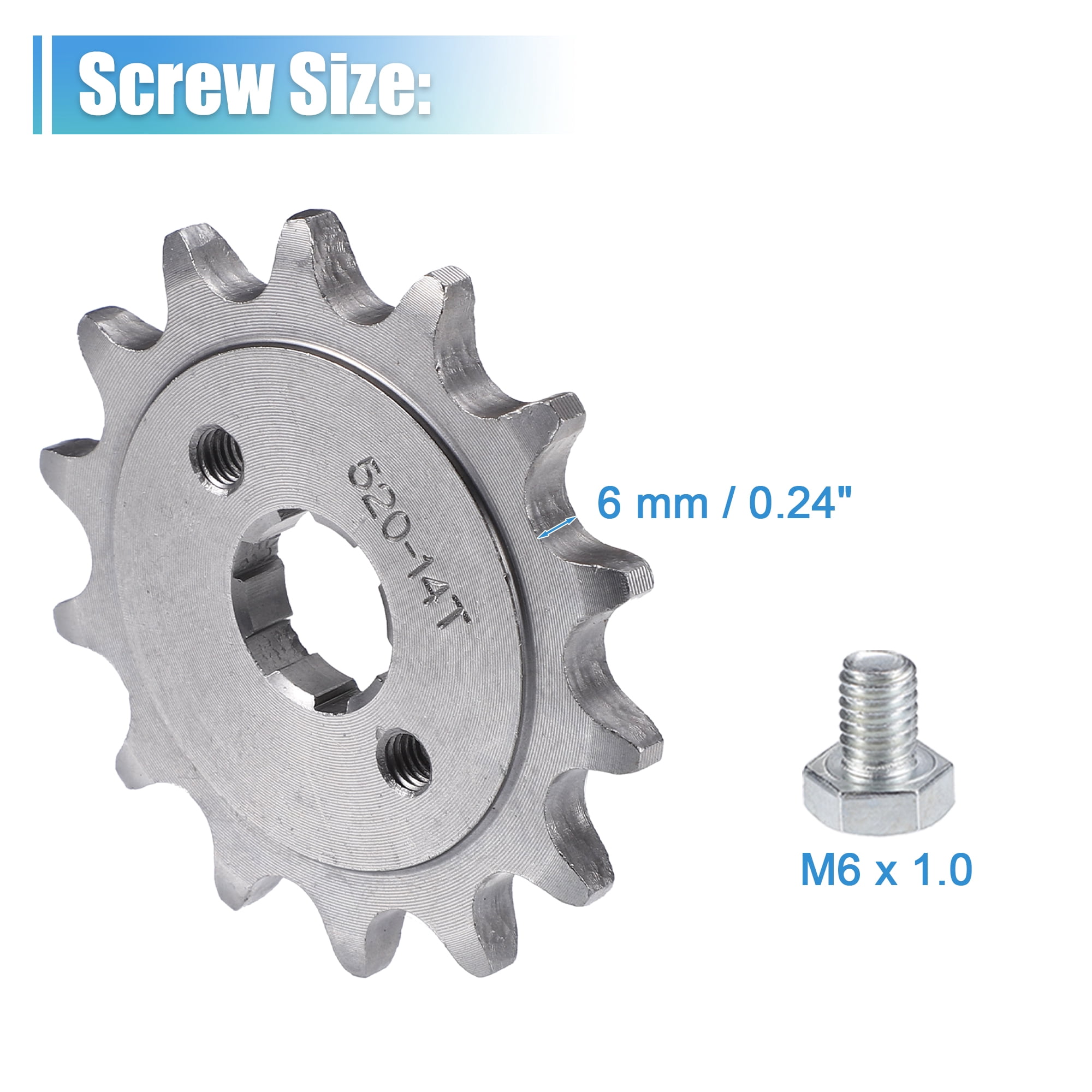 Unique Bargains 520 Style 14 Teeth 20mm ID Motorcycle Front Engine Sprocket