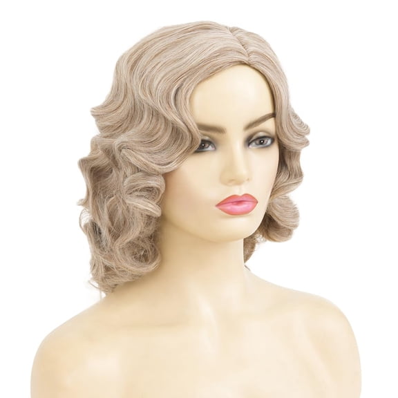 SHILIU-Blonde 1920s Wig for Women Long Finger Wave Party Hair Synthetic Full Vintage Blonde Wigs for Womens Lady Cosplay Costume Fancy Dress Flapper Wig