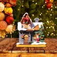 thumbnail image 2 of Christmas Light House Resin Statue Christmas Desktop Ornament Statue, 2 of 5