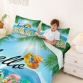 thumbnail image 3 of jejeloiu Summer Beach Bed Sheets,Flip Flop Pattern Full Size Sheets For Boys,Multicolor,4pcs,1 Flat Sheet, 1 Fitted Sheet and 2 Pillowcases, 3 of 6